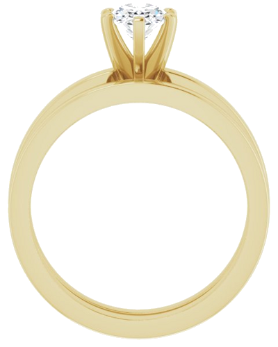 Sužadėtuvių Žiedas „Solitaire“ 14k yellow gold Oval 7mm x 5mm (7)