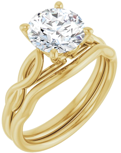 14K Yellow  8 mm Round Solitaire Engagement Ring Mounting (6)