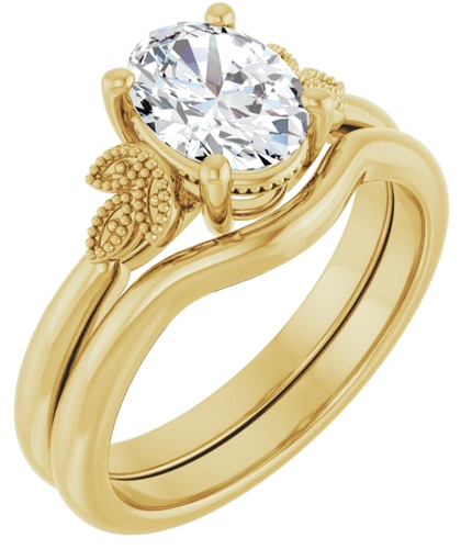 Sužadėtuvių Žiedas „Solitaire“ 585 Geltonojo Aukso Oval 8mm x 6mm (6)