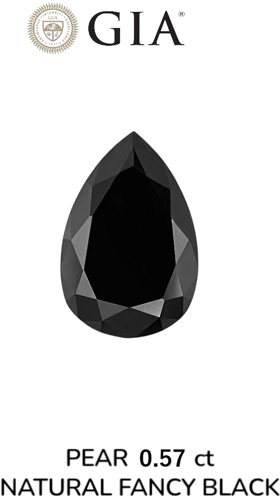 0.57 carat Fancy Black-VVS2 Natūralus Pear Deimantas (1)