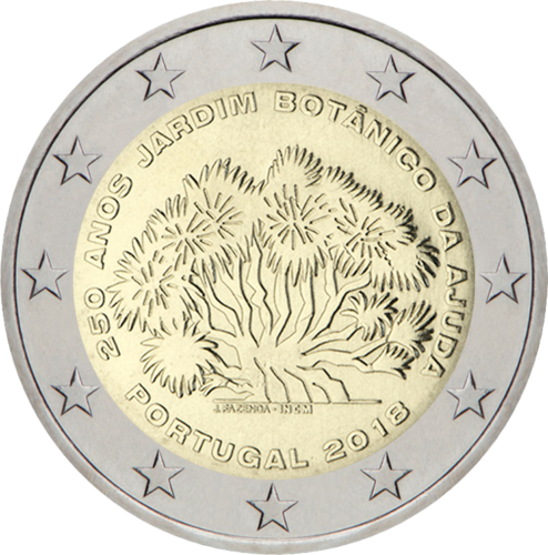2018 Portugalija Ajudos botanikos sodas 2 eurų moneta (1)