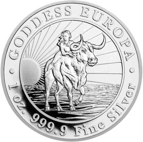 1 oz Dieviete Eiropa 2023 Čada sudraba monēta (1)