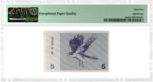 1991 Lietuva 5 taloni PMG GEM UNC 65 (bez brīdinājuma teksta) (2)