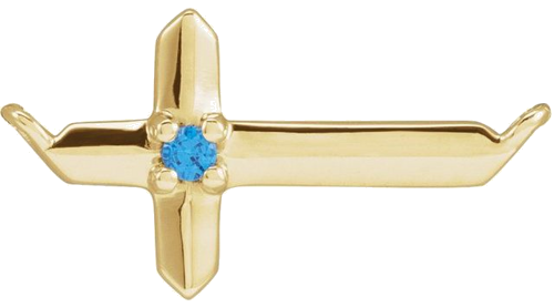 Pakabukas „Family Sideways Cross“ 14k yellow gold Round 1.5mm (4)