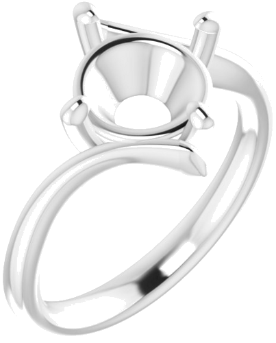Sužadėtuvių Žiedas „Solitaire Bypass“ 14k white gold Round 9mm (1)