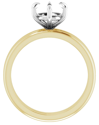 Sužadėtuvių Žiedas „Claw-Prong“ 14k yellow/white gold Round 7.4mm (7)