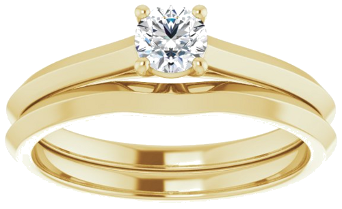 Sužadėtuvių Žiedas „Claw-Prong“ 10k yellow gold Round 4.1mm (8)
