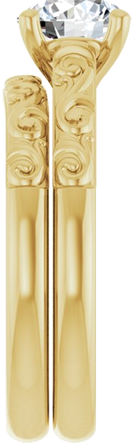 14K Yellow 6.5 mm Round Solitaire Engagement Ring Mounting (9)