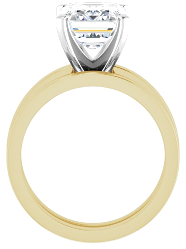 Sužadėtuvių Žiedas „Solitaire“ 585 Baltojo Ir Geltonojo Aukso Emerald 10mm x 8mm (7)