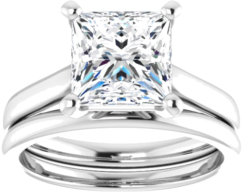 14K White 7.5 mm Square Engagement Ring Mounting (8)