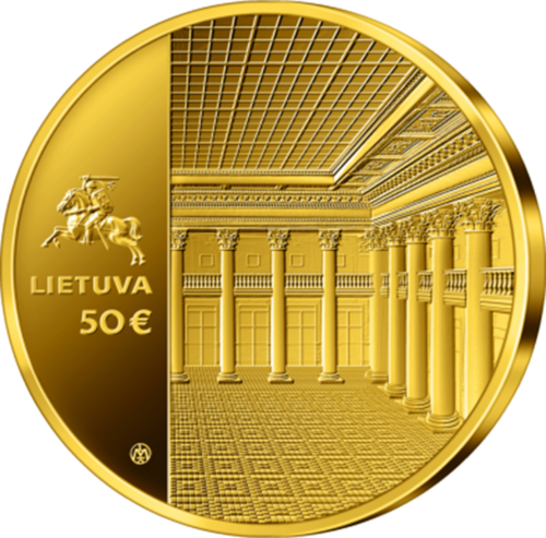 2022 Lietuva Lietuvas Bankas 100. gadadienai veltīta 50 eiro zelta monēta (2)