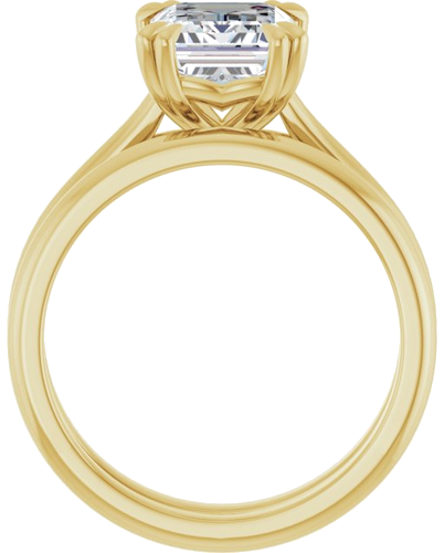 Sužadėtuvių Žiedas „Double Claw-Prong“ 10k yellow gold Emerald 9mm x 7mm (7)