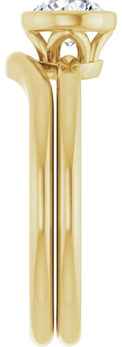 Sužadėtuvių Žiedas „Bezel-Set“ 14k yellow gold Round 5.5mm (9)