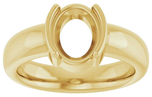 Sužadėtuvių Žiedas „Half-Bezel Solitaire“ 18k yellow gold Oval 9mm x 7mm (3)