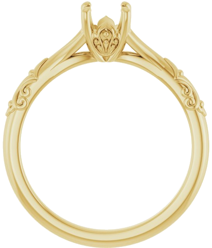 14K Yellow 5.2 mm Round Solitaire Engagement Ring Mounting (2)