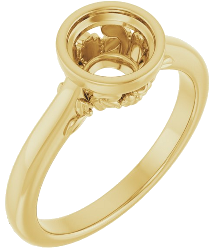 Sužadėtuvių Žiedas „Bezel-Set“ 14k yellow gold Round 6.5mm (1)