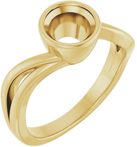 Sužadėtuvių Žiedas „Bezel-Set“ 14k yellow gold Round 6.5mm (1)