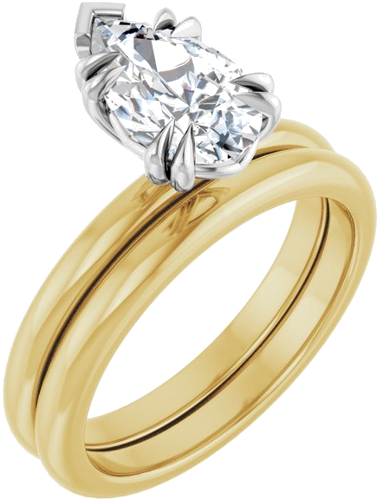 Sužadėtuvių Žiedas „Double Claw-Prong“ 14k yellow/white gold Pear 10mm x 6mm (6)