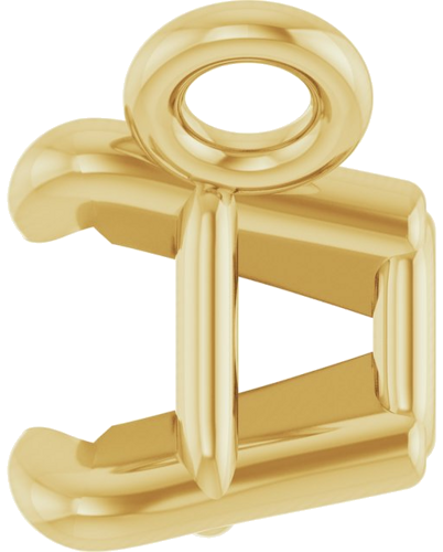 14K Yellow 5x3 mm Emerald Claw Prong Necklace Center Mounting (3)