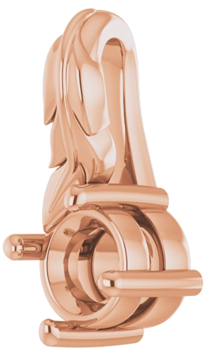 Pakabukas „Solitaire Feather“ 10k rose gold Round 4.1mm (2)