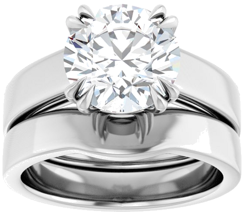 Sužadėtuvių Žiedas „Double Claw-Prong Solitaire“ 14k white gold Round 9mm (8)