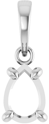 Pakabukas „Solitaire“ 14k white gold Pear 7mm x 5mm (1)
