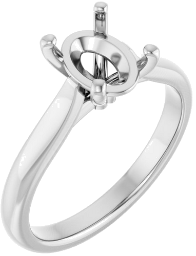 Sužadėtuvių Žiedas 14k white gold Oval 8.5mm x 6.5mm (1)