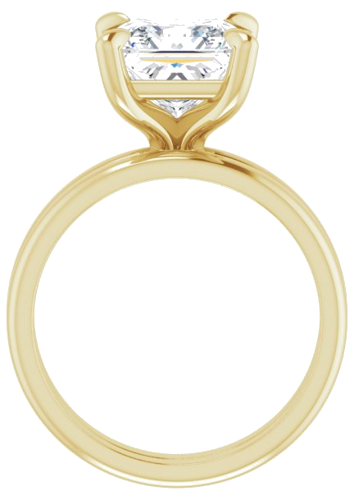 14K Yellow  8x8 mm Square Solitaire Engagement Ring Mounting (7)