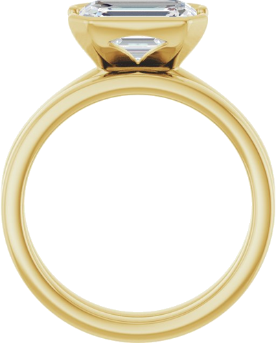 Sužadėtuvių Žiedas „Half-Bezel Solitaire“ 14k yellow gold Emerald 9mm x 7mm (7)