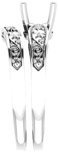 Sužadėtuvių Žiedas „Floral Solitaire“ 585 Baltojo Aukso Asscher 5.5mm (9)