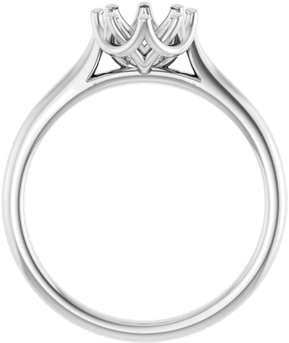 14K White 6.5 mm Round Solitaire Engagement Ring Mounting (2)