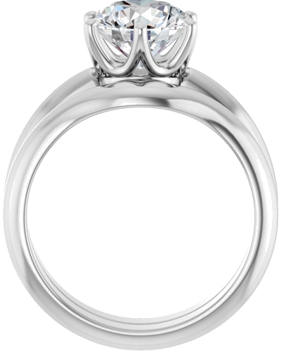 Sužadėtuvių Žiedas „Solitaire Crown-Inspired“ 14k white gold Round 8.2mm (7)