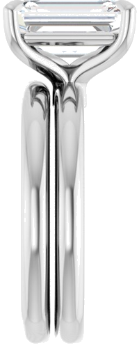 Sužadėtuvių Žiedas „Claw-Prong Euro Shank“ 14k white gold Emerald 10mm x 7mm (9)