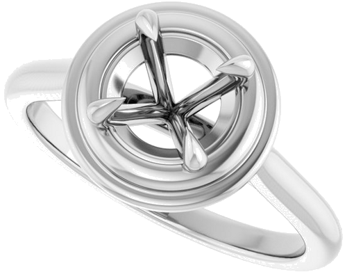 Sužadėtuvių Žiedas „Claw-Prong Solitaire“ 14k white gold Round 6.5mm (5)