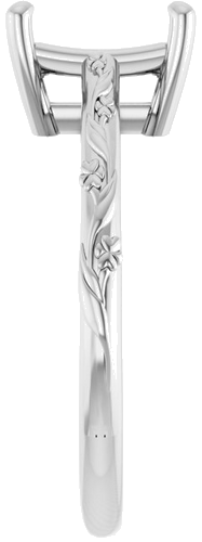 Sužadėtuvių Žiedas „Solitaire“ 14k white gold Emerald 8mm x 6mm (4)