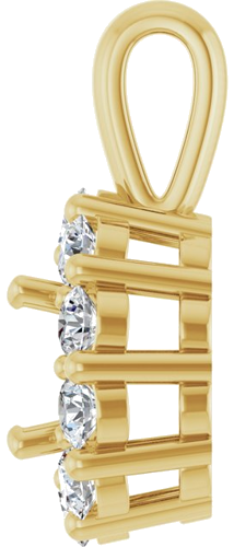 Pakabukas „Halo-Style“ 14k yellow gold Round 5.2mm (3)