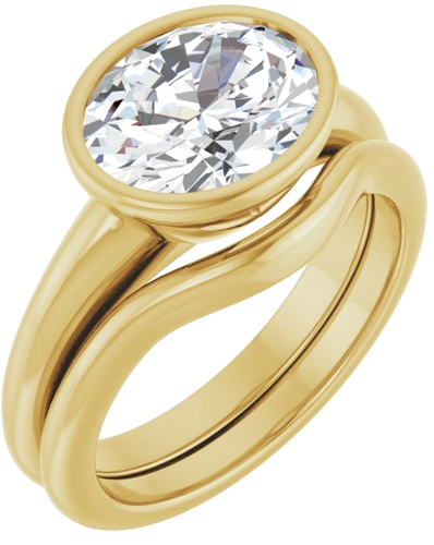 Sužadėtuvių Žiedas „Bezel-Set Solitaire“ 14k yellow gold Oval 10mm x 8mm (6)