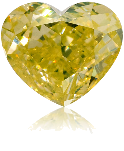 0.38 carat Fancy Yellow-VS1 Natūralus Heart Deimantas (1)