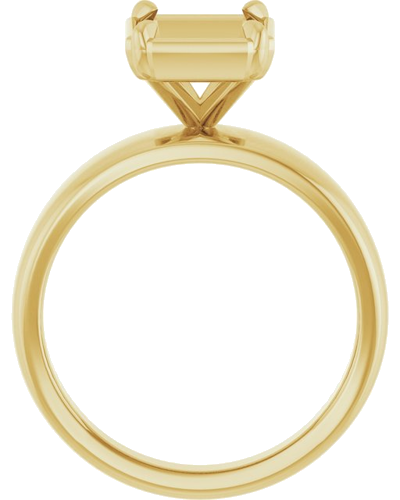 Sužadėtuvių Žiedas „Claw-Prong Solitaire Bezel-Style“ 14k yellow gold Emerald 9mm x 7mm (2)