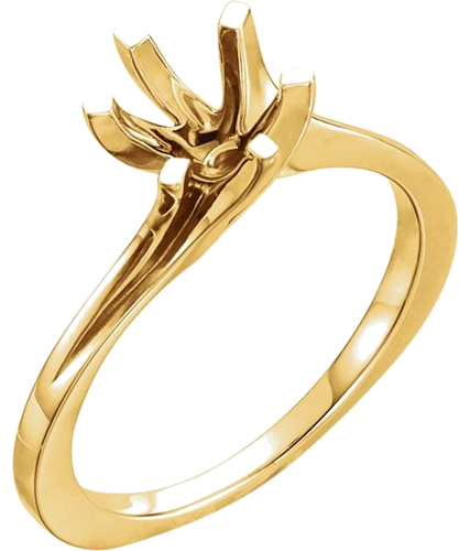 14K Yellow 6.5 mm Round Engagement Ring Mounting (1)