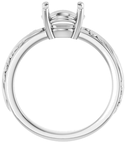 Sužadėtuvių Žiedas „Solitaire Sculptural“ 14k white gold Round 8.2mm (2)