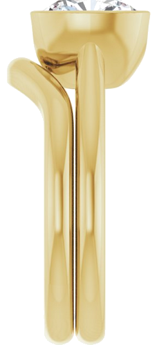 Sužadėtuvių Žiedas „Half-Bezel Solitaire“ 14k yellow gold Cushion 8mm (9)