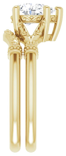 Sužadėtuvių Žiedas „Sculptural“ 18k yellow gold Pear 8mm x 6mm (9)