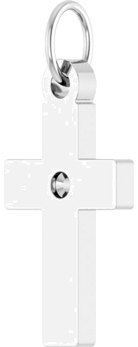 Pakabukas „Accented Cross“ 14k white gold Round 1.5mm (2)