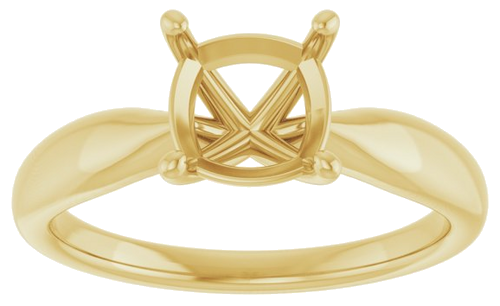 14K Yellow  7 mm Cushion Solitaire Engagement Ring Mounting (3)