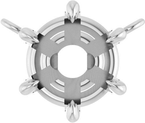 Pakabukas „Solitaire“ 14k white gold Round 7mm (1)