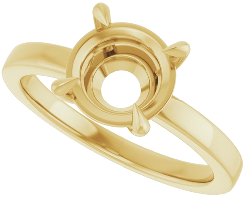 14K Yellow 8.2 mm Round Solitaire Engagement Ring Mounting (5)