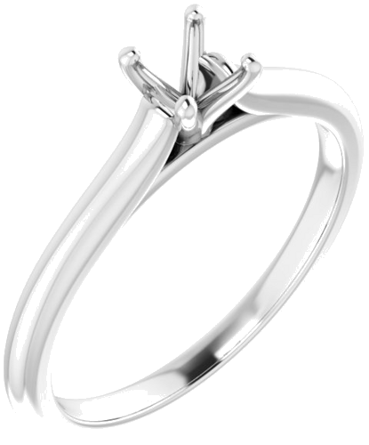 14K White 4.4 mm Round Solitaire Engagement Ring Mounting (1)
