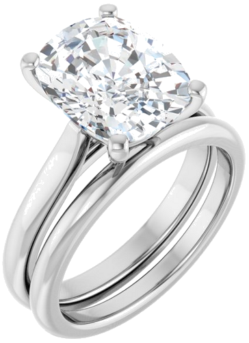 Sužadėtuvių Žiedas 14k white gold Elongated Cushion 11mm x 9mm (6)