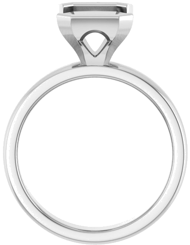 Sužadėtuvių Žiedas „Bezel-Set Solitaire“ 14k white gold Emerald 9mm x 7mm (2)